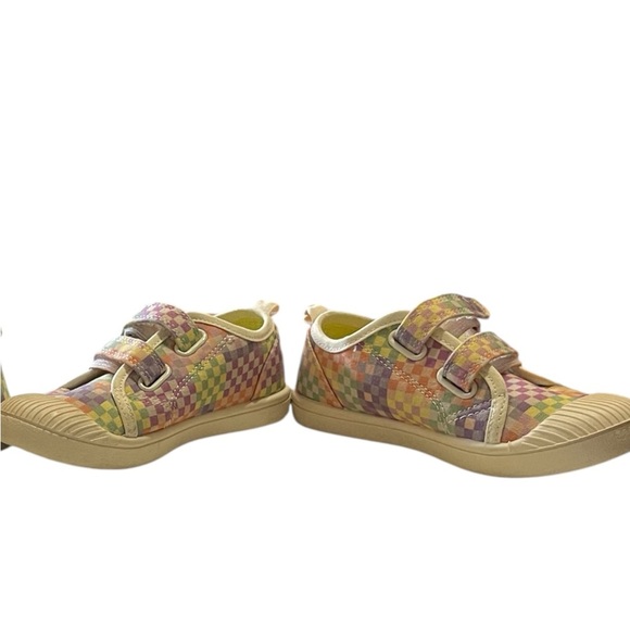Cat & Jack Girls Canvas Checkered Color Block Shoes Velcro Size 11 & 12 - Picture 9 of 9